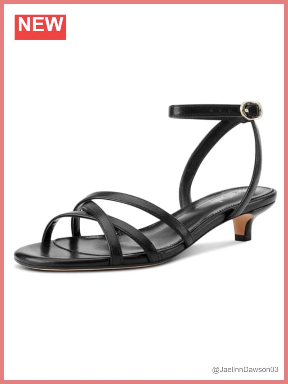 Strappy Kitten Heel Sandals Ankle Strap Slingback Peep Toe Low Heels Dress Shoes
